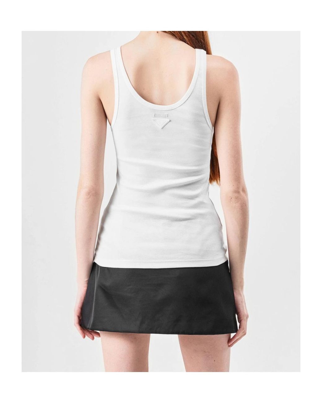 Prada White Tie-Neck Vest