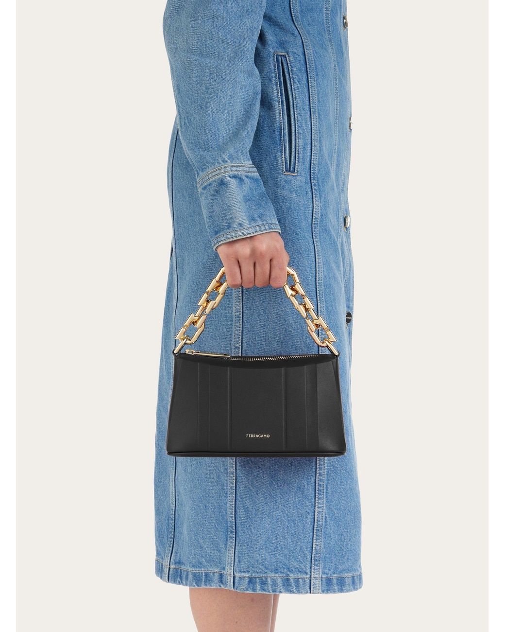 Ferragamo Black Logo Handbag