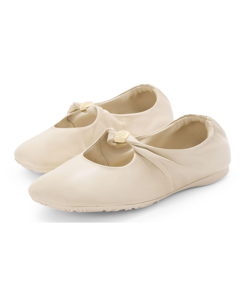 Loewe Natural Metal Logo Ballet Shoes