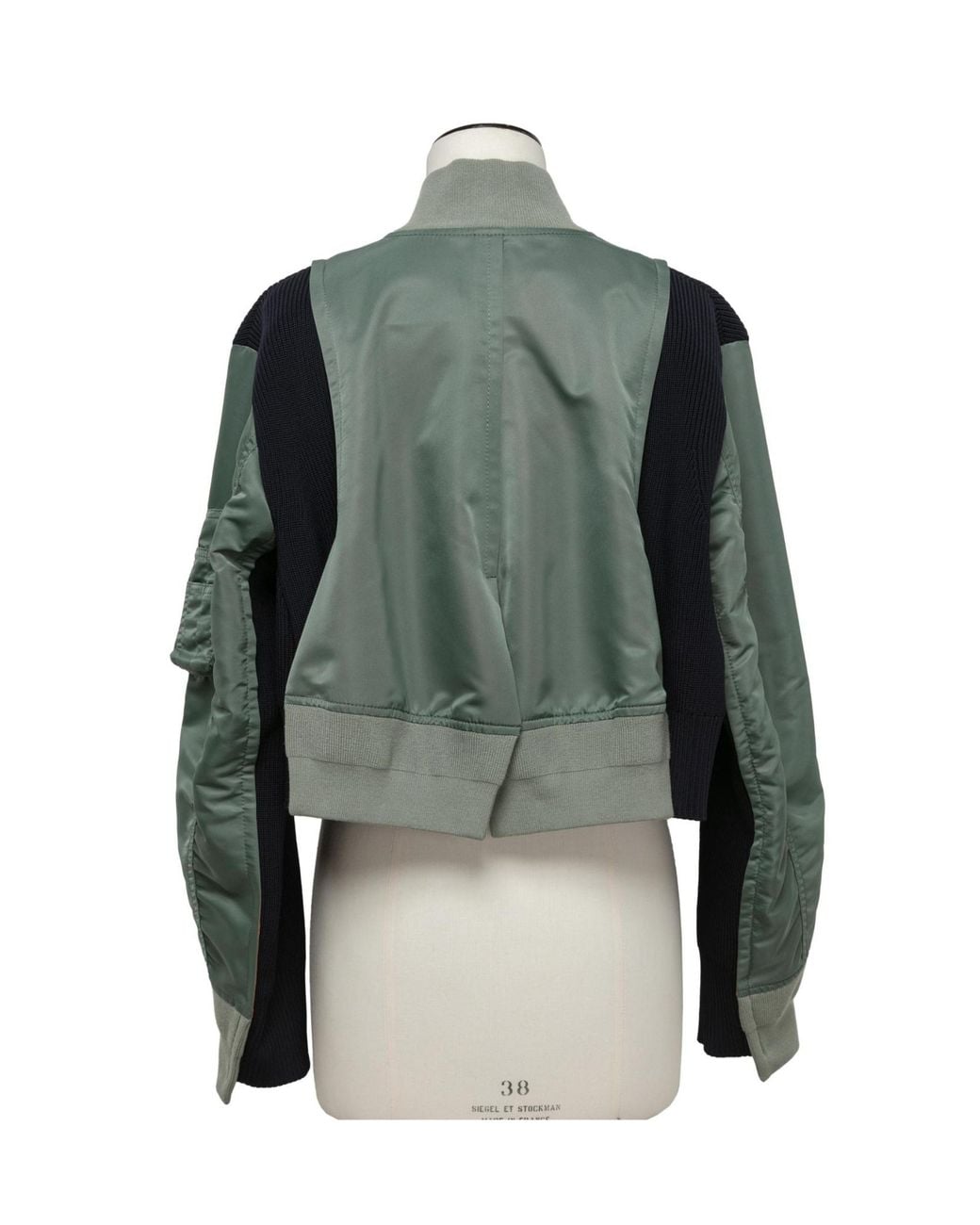 Sacai Green Panelled Bomber Jacket