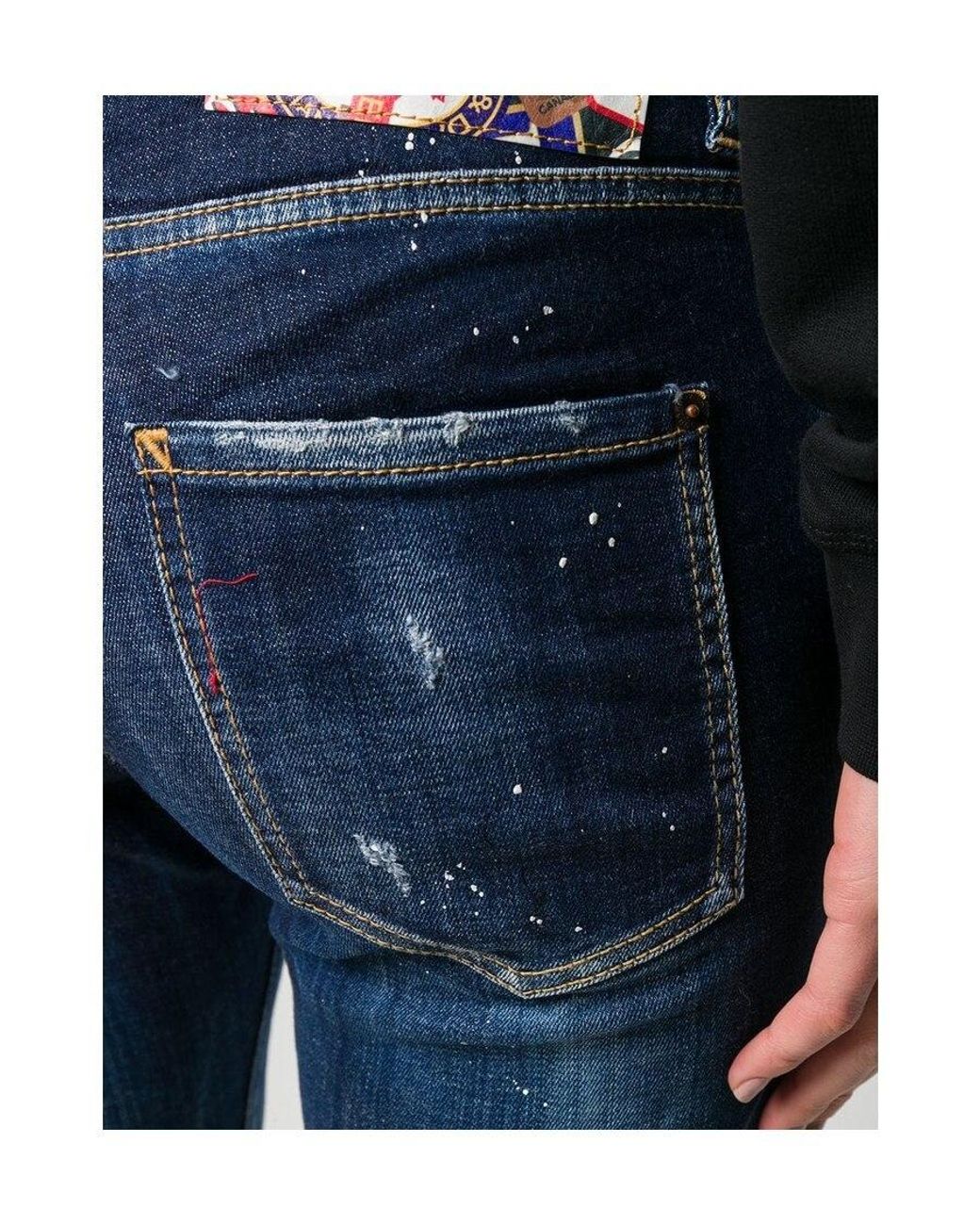 DSquared² Blue Distressed Skinny Jeans