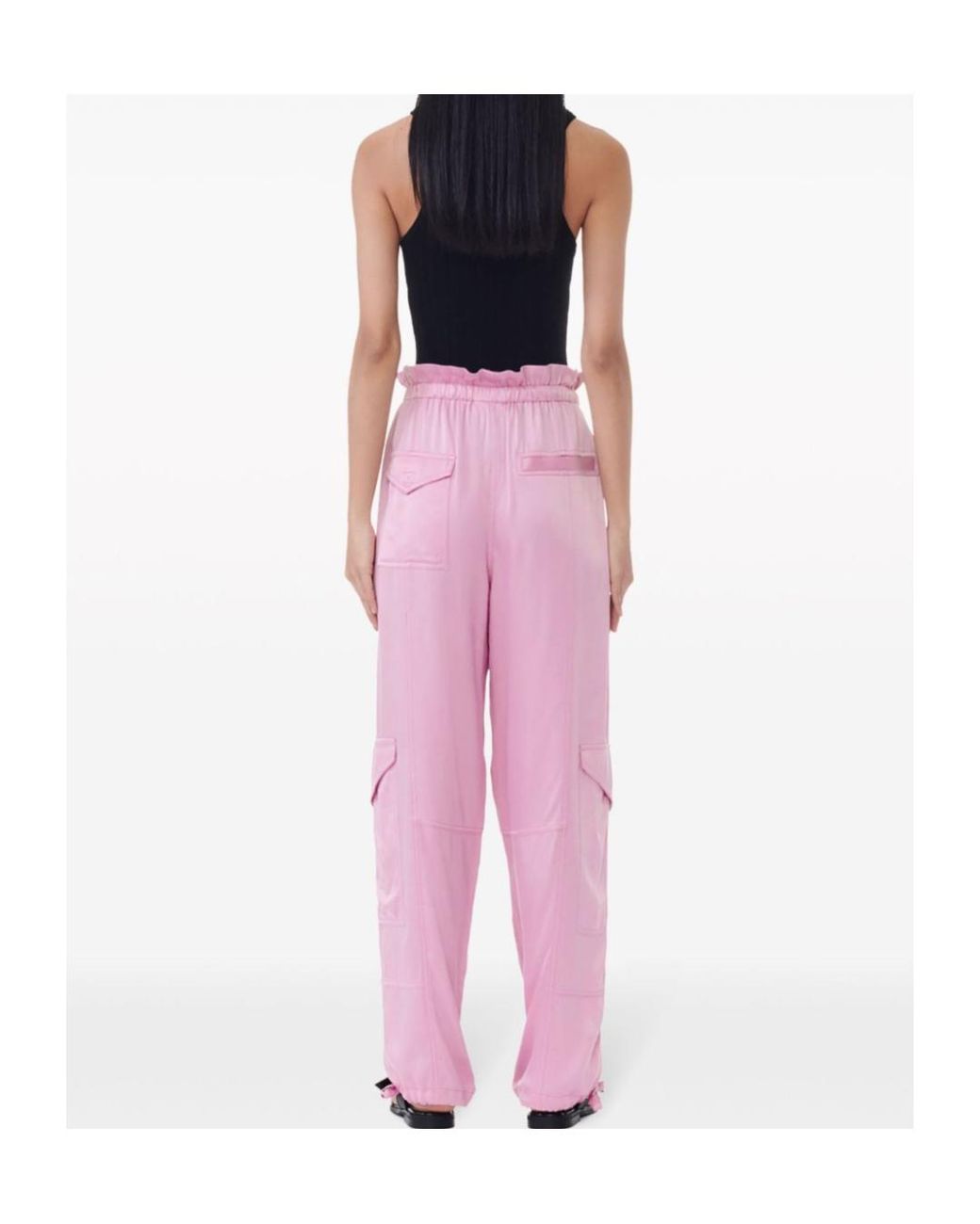 Ganni Pink Washed Trousers