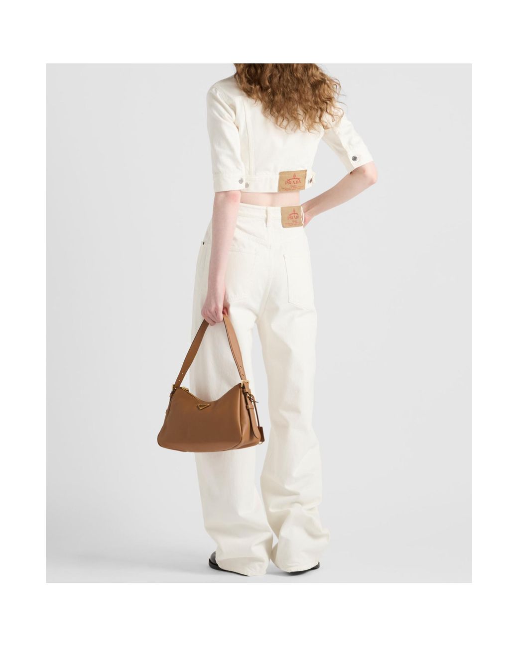 Prada White Cropped Denim Jacket