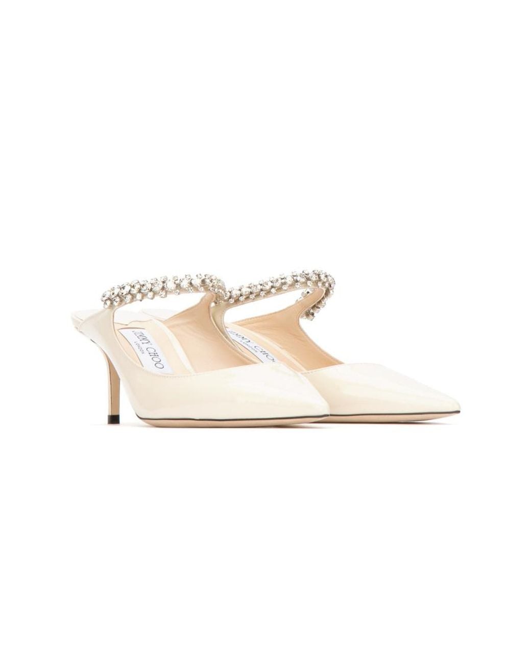 Jimmy Choo White Bing 65 Pointed Toe Pumps