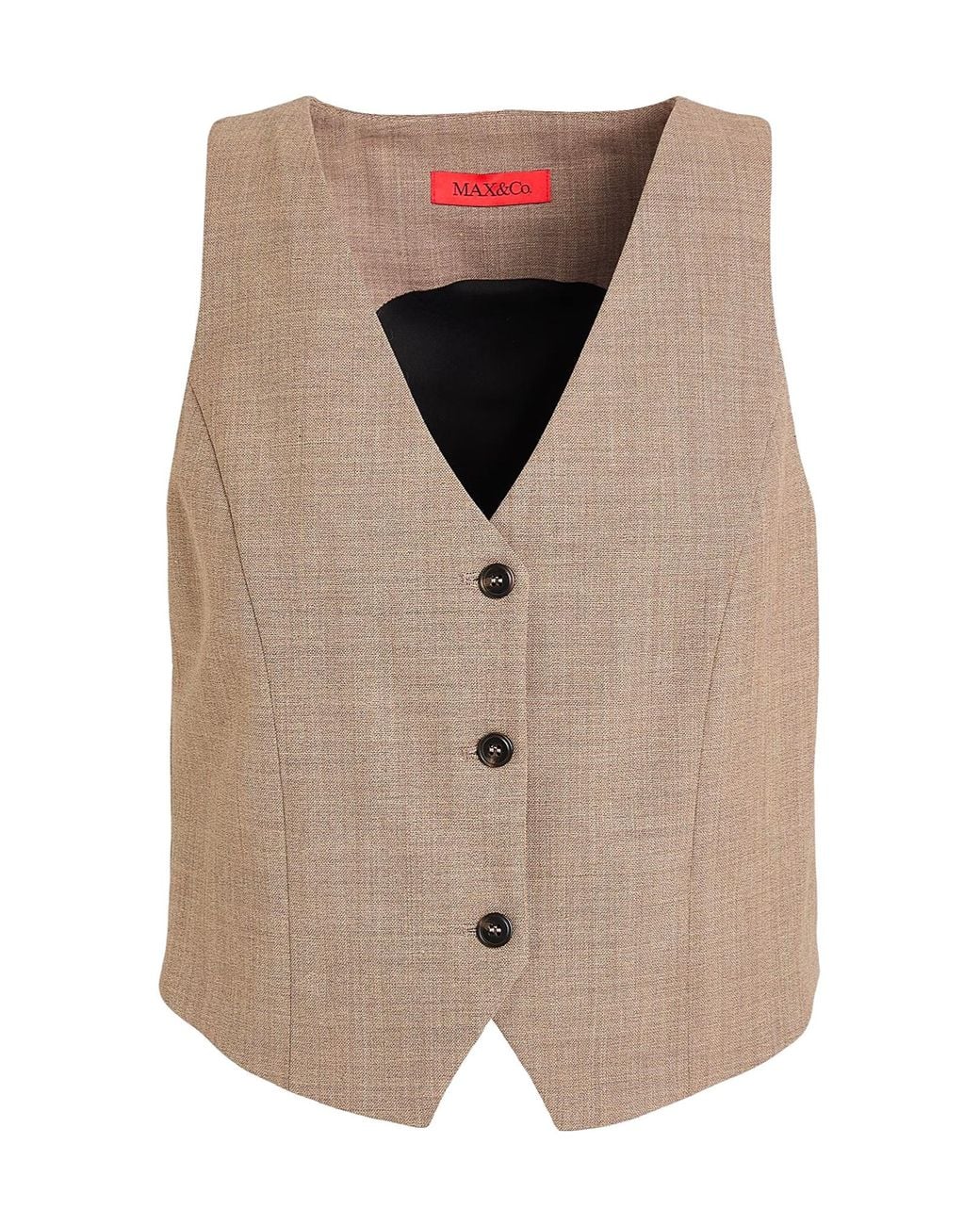 MAX&Co. Natural Single-Breasted Vest