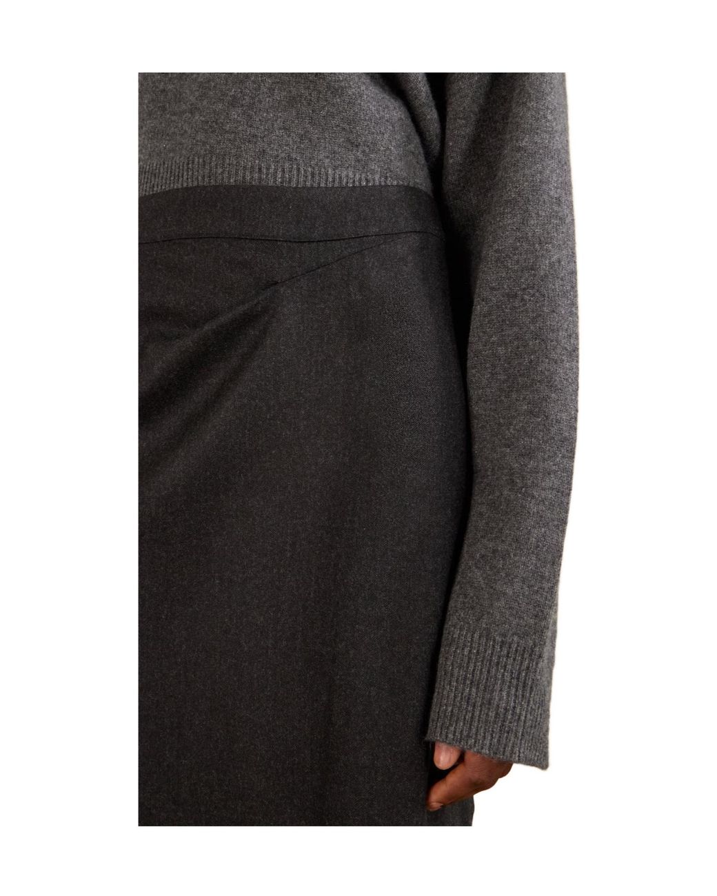 Victoria Beckham Black Pressed Midi Skirt