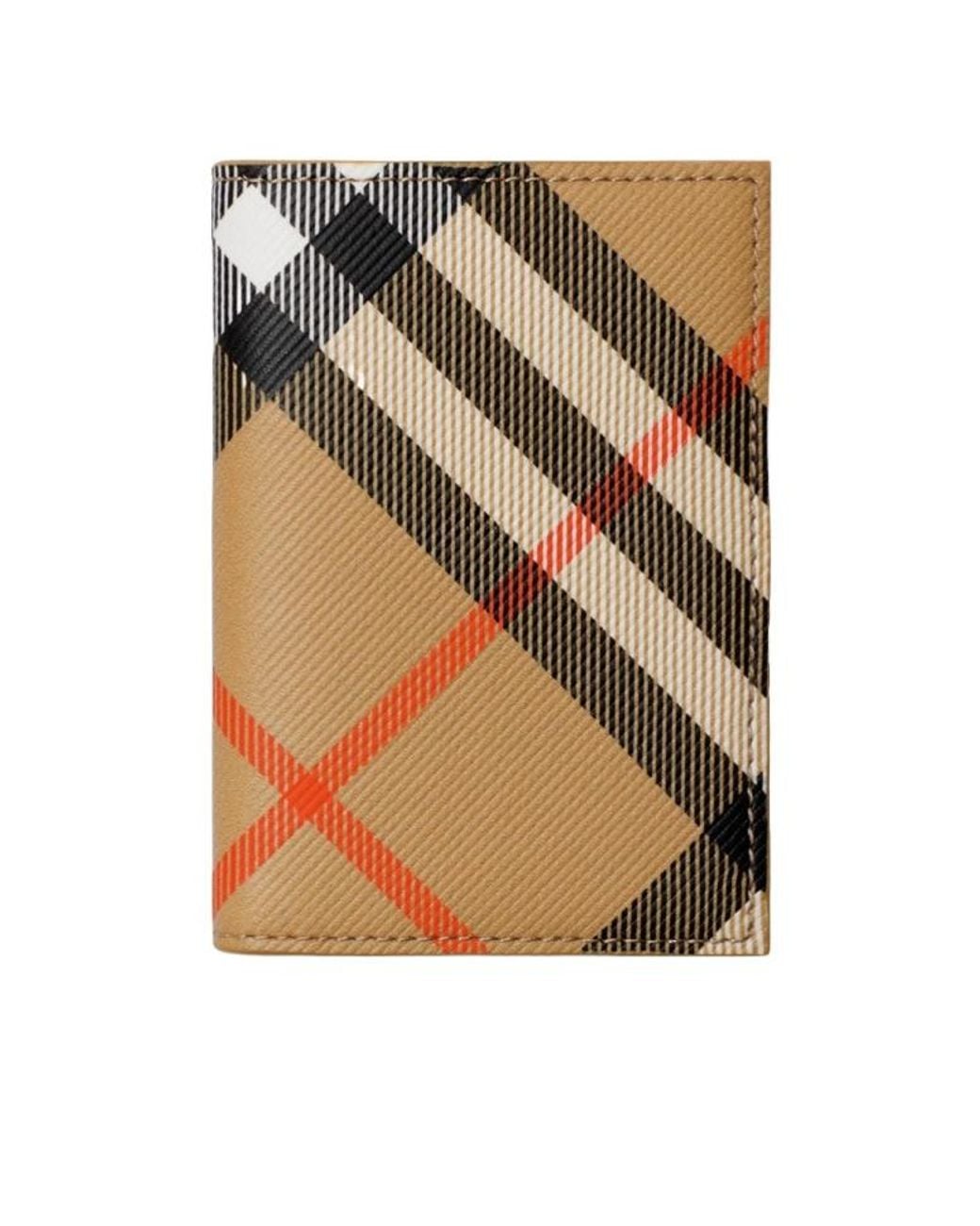 Burberry Green Checked Bi-Fold Cardholder for men