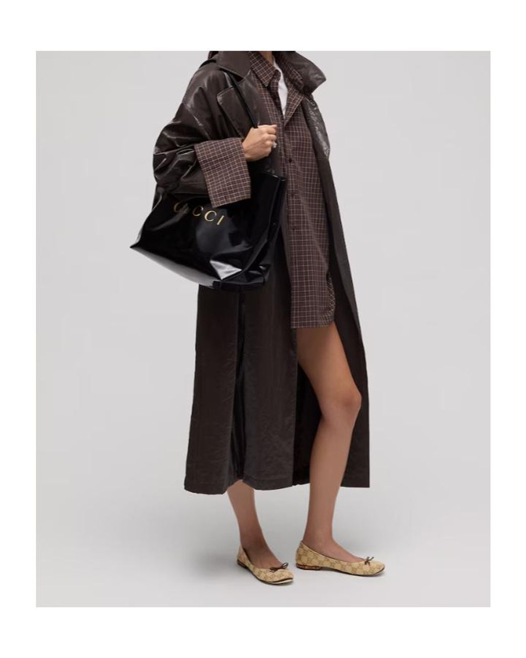 Gucci Brown Ballerina With Bamboo