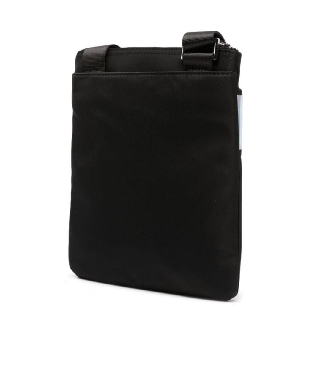 Versace Jeans Black Iridescent Logo-Jacquard Messenger Bag for men