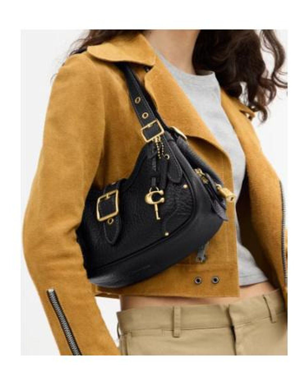 COACH Black 31 Drifter Buckle-Detail Tote Bag