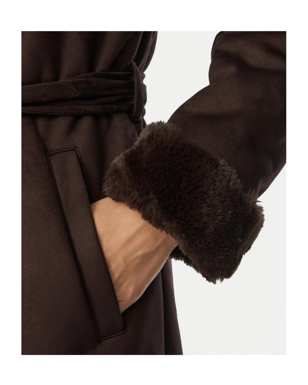 Ralph Lauren Brown Lauren Shea Belted Long Coat