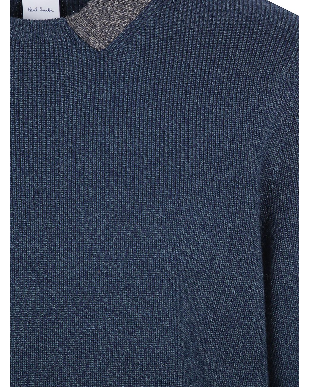 Paul Smith Blue Ribbed-Knit Sweater for men