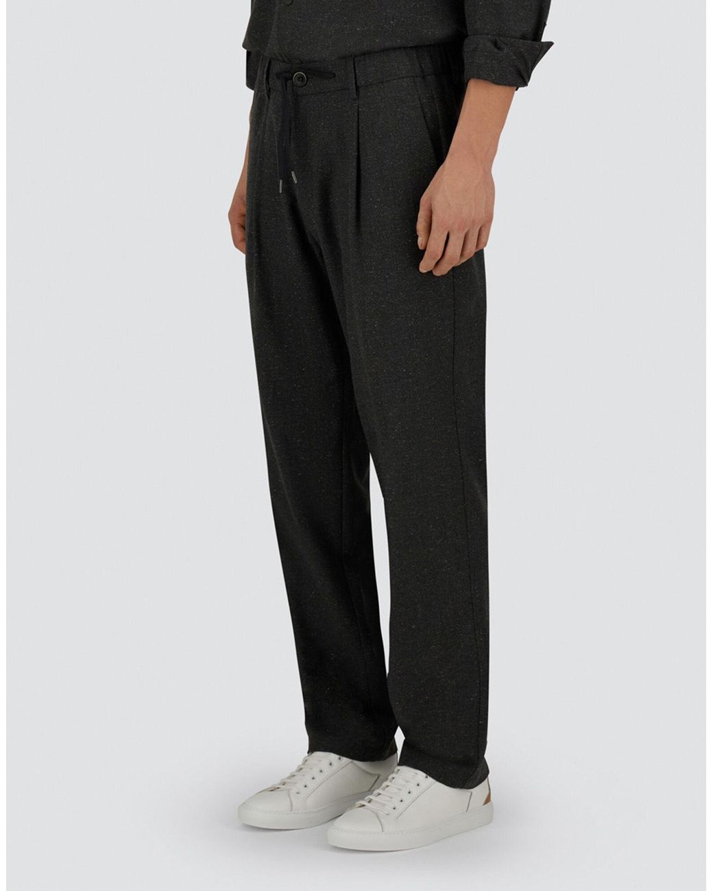 Herno Gray Resort Pleated-Front Trousers for men