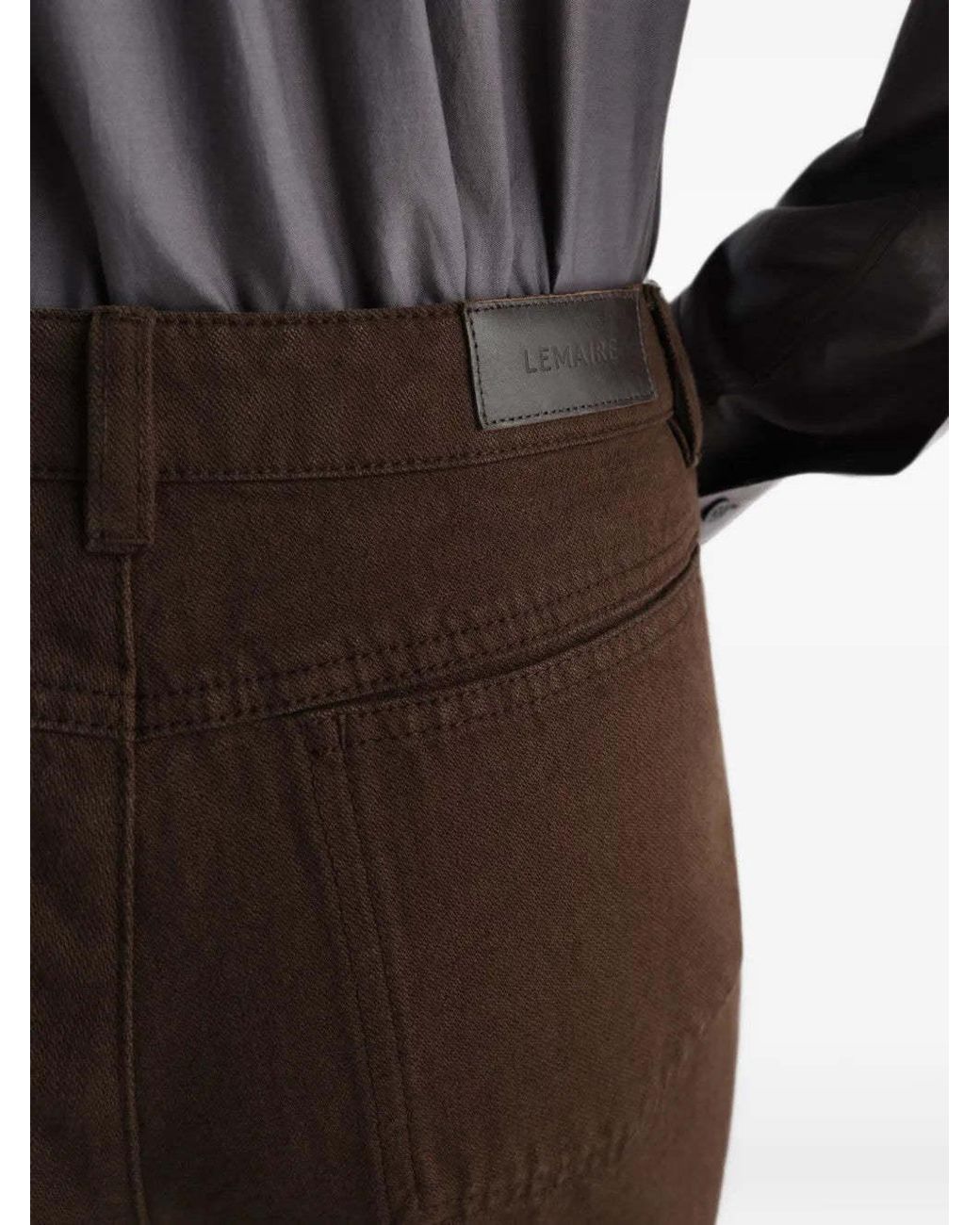Lemaire Brown Flared Five-Pocket Pants