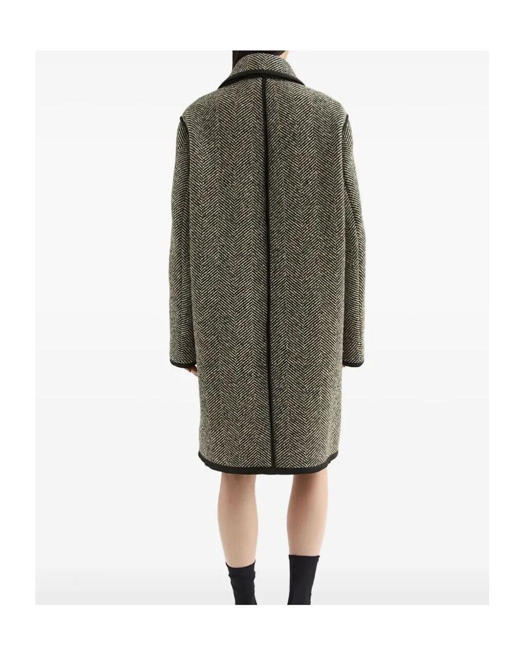 Jil Sander Green Tweed Coat
