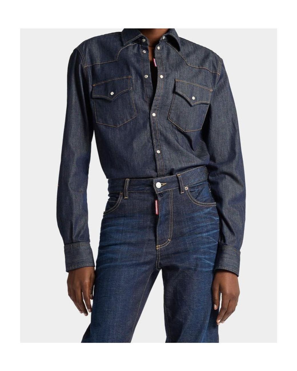 DSquared² Blue Western Denim Shirt