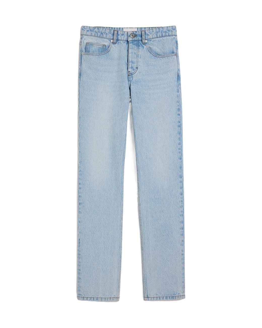 AMI Blue Mid Rise Straight Leg Jeans for men