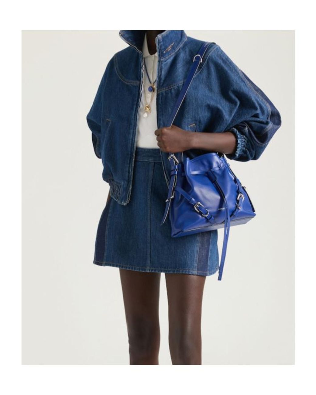 Givenchy Blue Denim Bomber Jacket