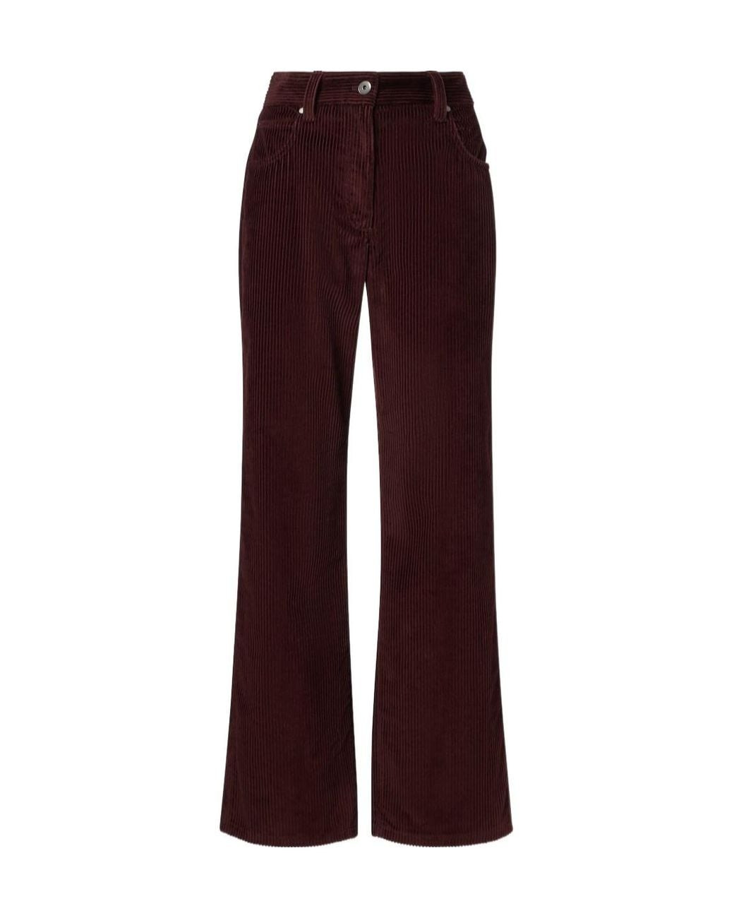 Brunello Cucinelli Purple Monili Corduroy Straight Pants
