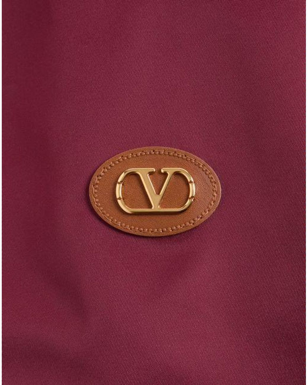 Valentino Red Logo Patch Zip-Up High Neck Jacket for men