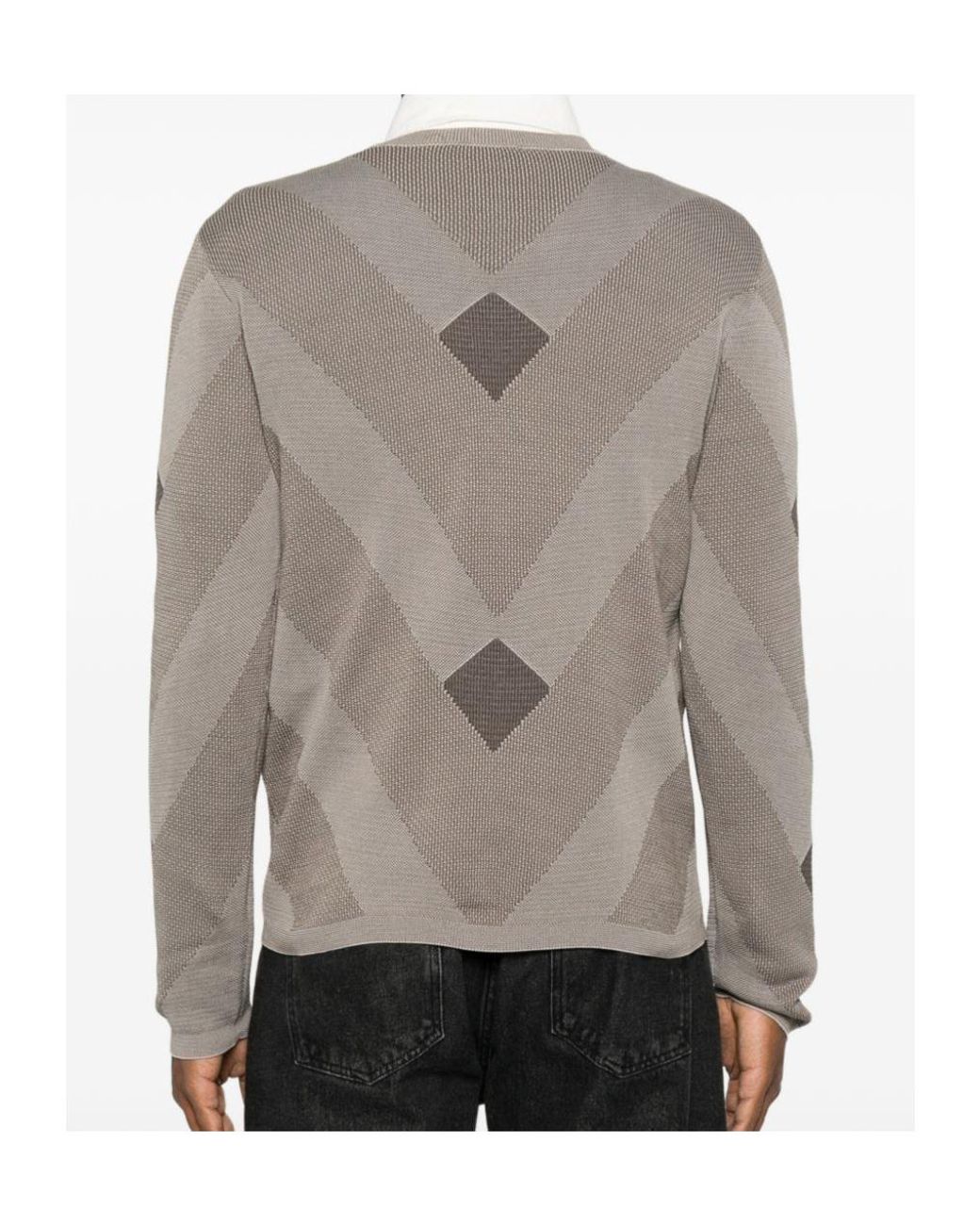 Emporio Armani Multicolor Diagonal Jacquard Pattern Sweater Signature Capsule for men