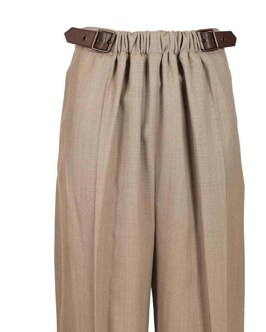 Loewe Gray Pressed Crease Belted Trousers
