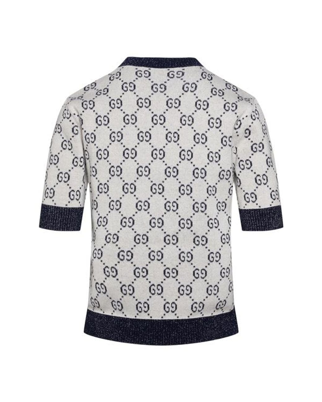 Gucci Gray Gg Lamé Jacquard Top