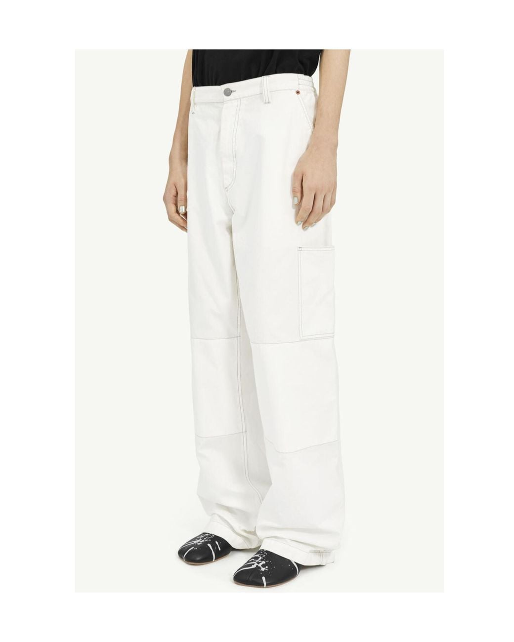 MM6 by Maison Margiela White Numeric Signature Trousers for men