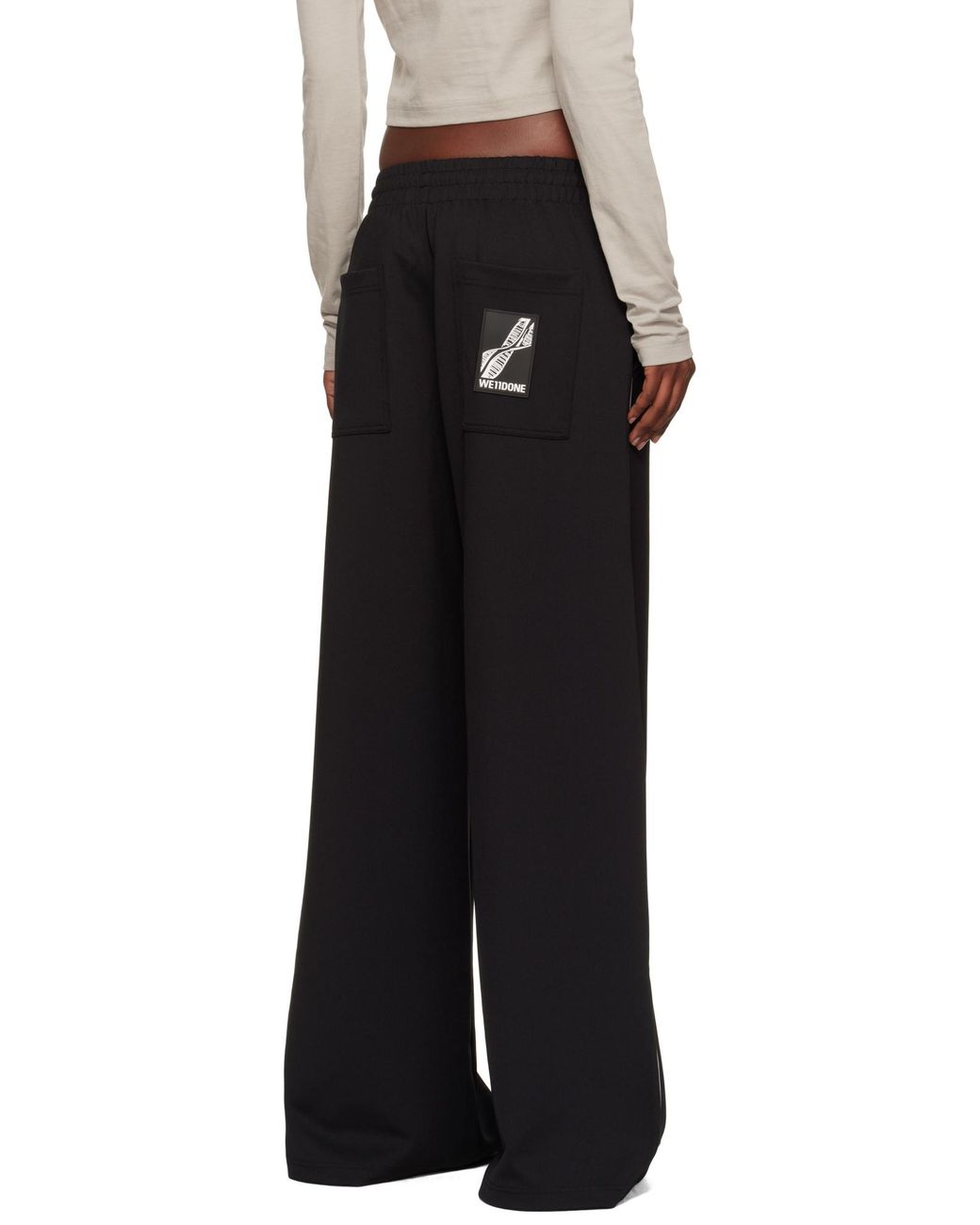 we11done Black Side-Stripe Trousers for men