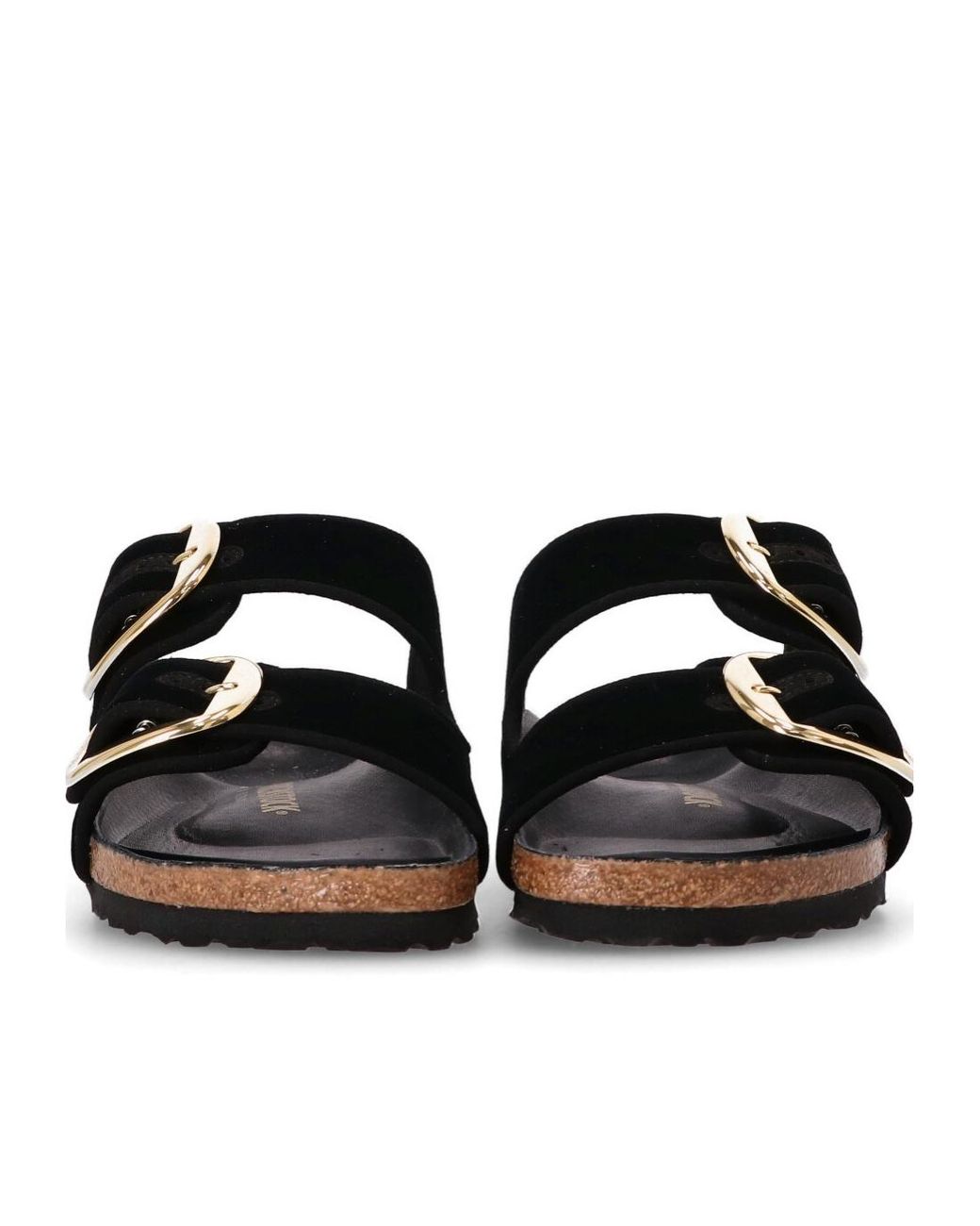 Birkenstock Black Double Buckle Slip-On Velvet Sandals