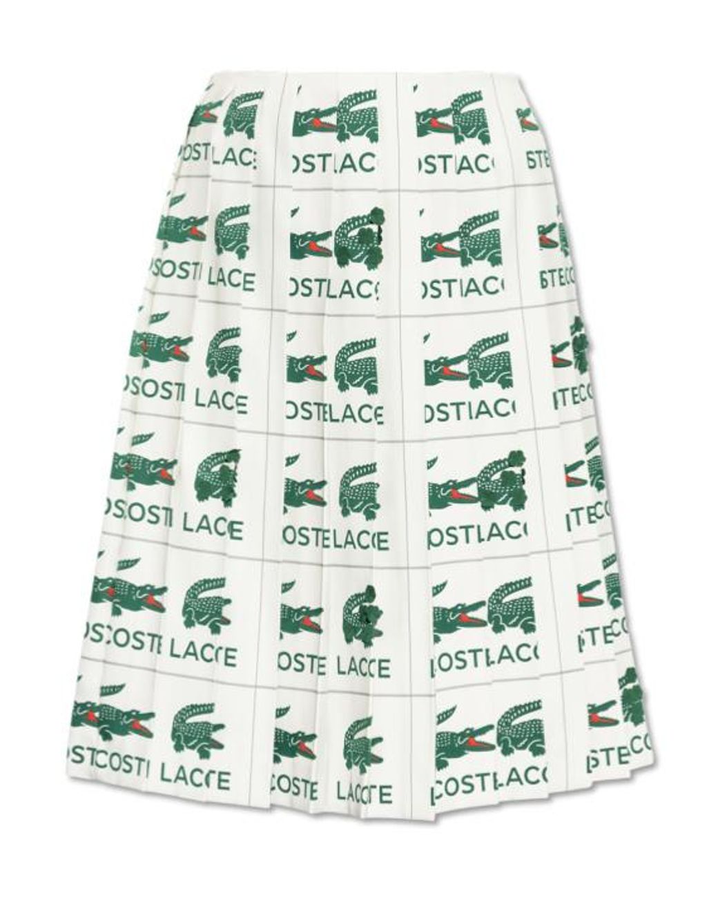 Lacoste Green Embroidered Pleated Skirt