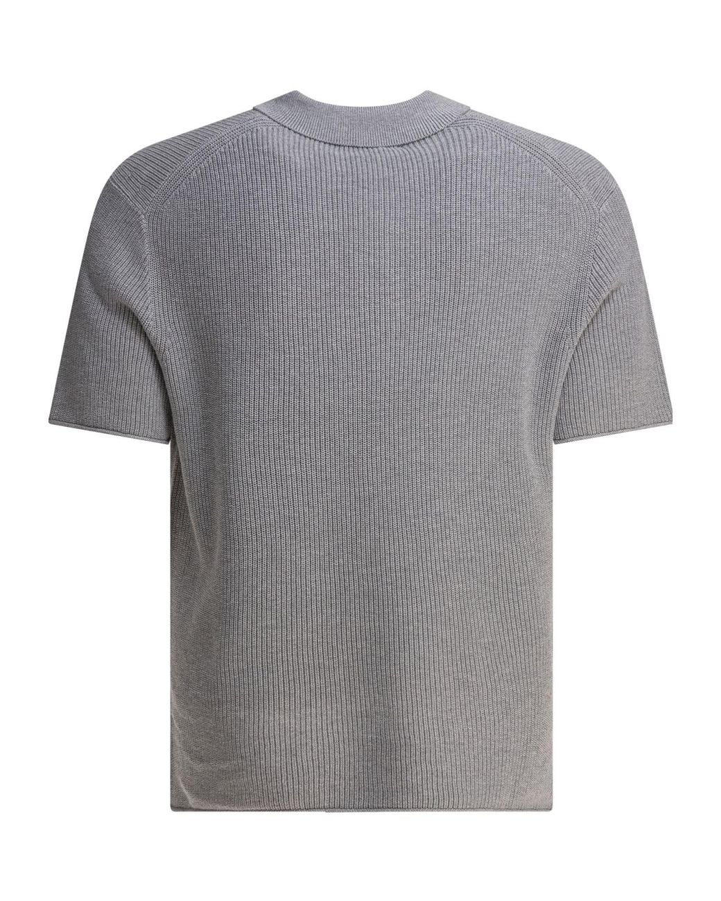 Alex Mill Gray Textured Knit Polo Shirt for men