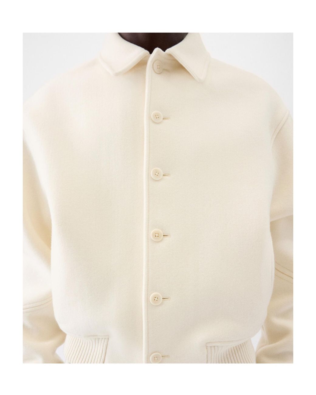 Jacquemus White Felt Wool Bomber Jacket for men