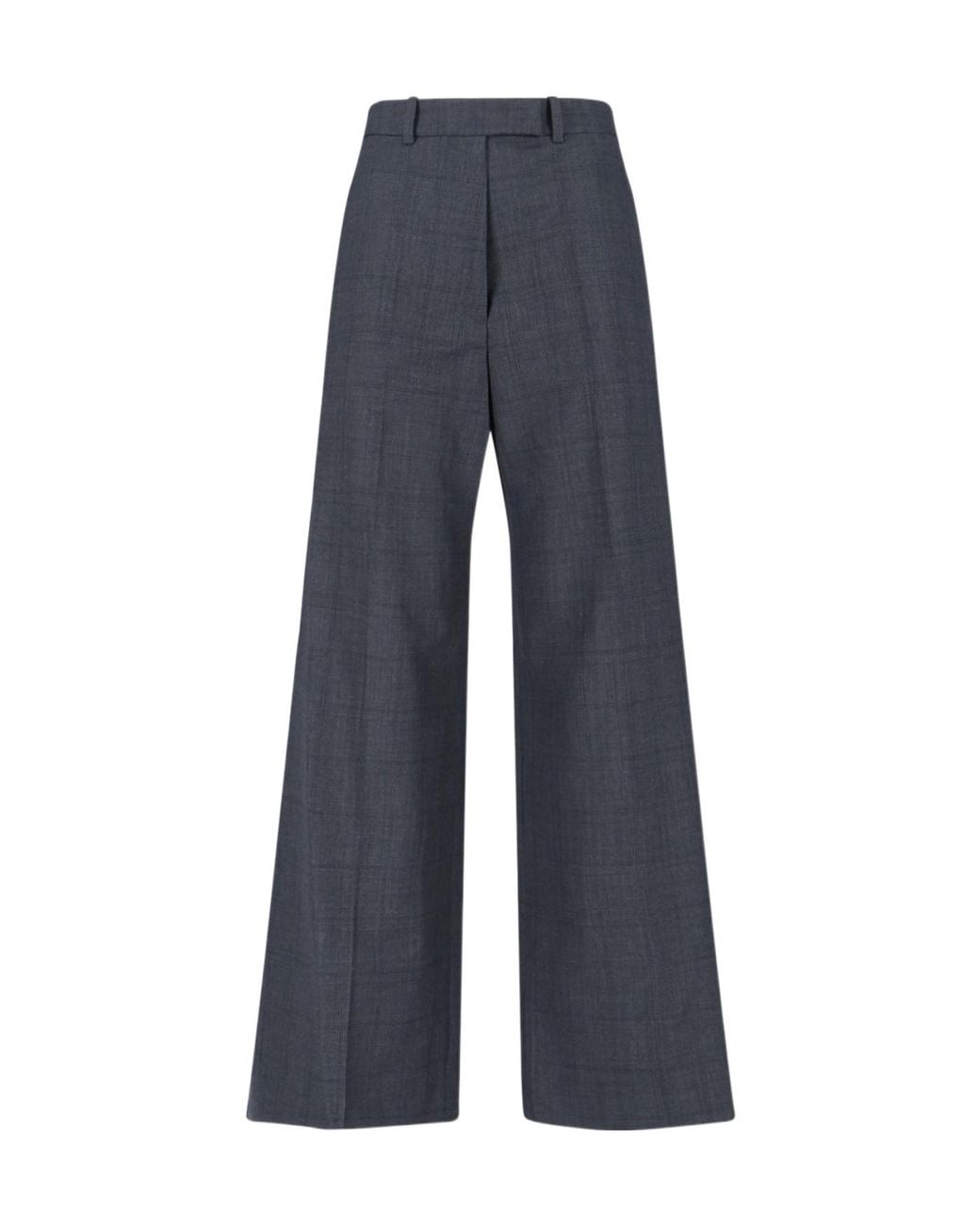 Frankie Shop Blue Brickell Plaid Wide-Leg Pants