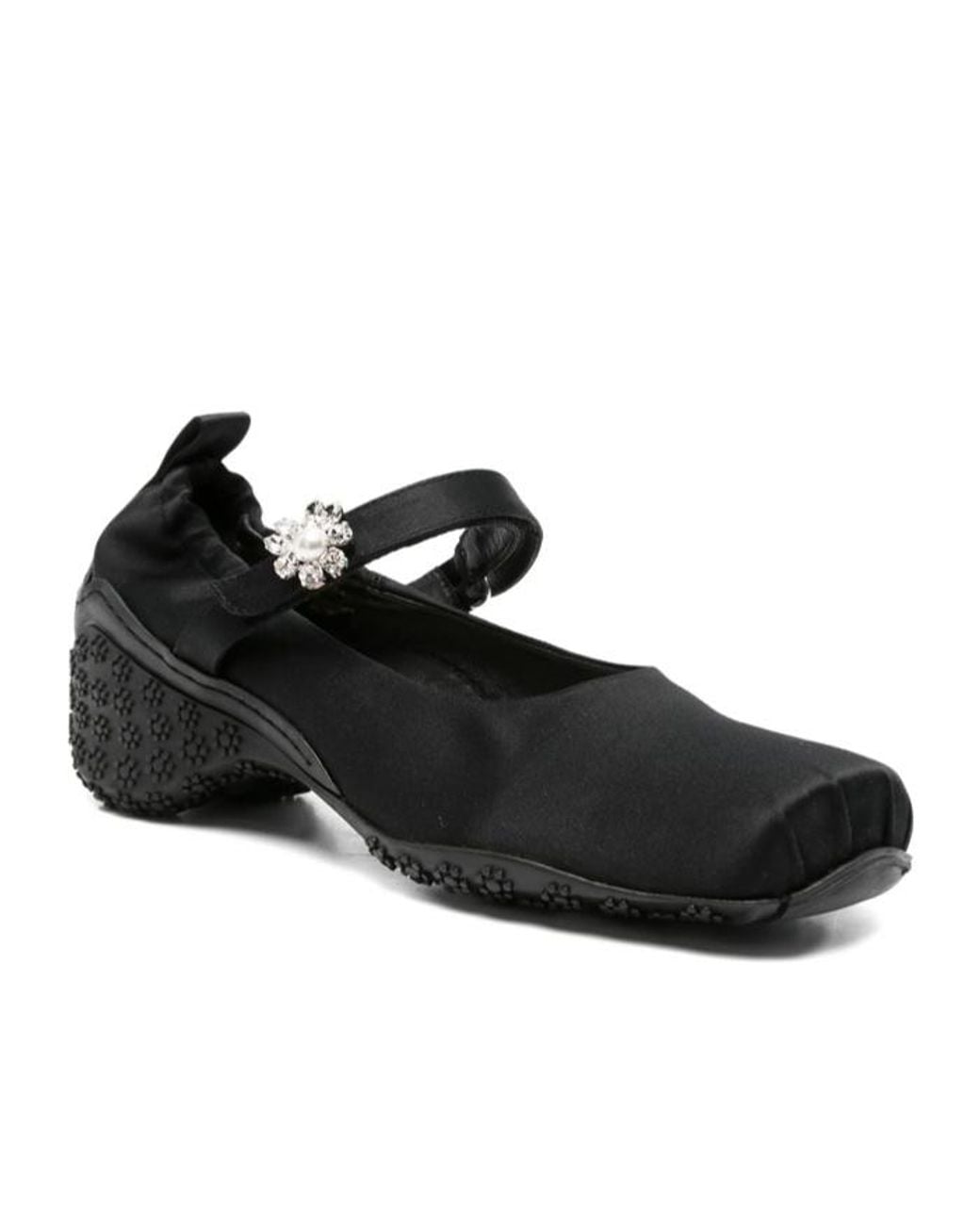 Simone Rocha Black Ballet Shoes With Decorative Ribbons