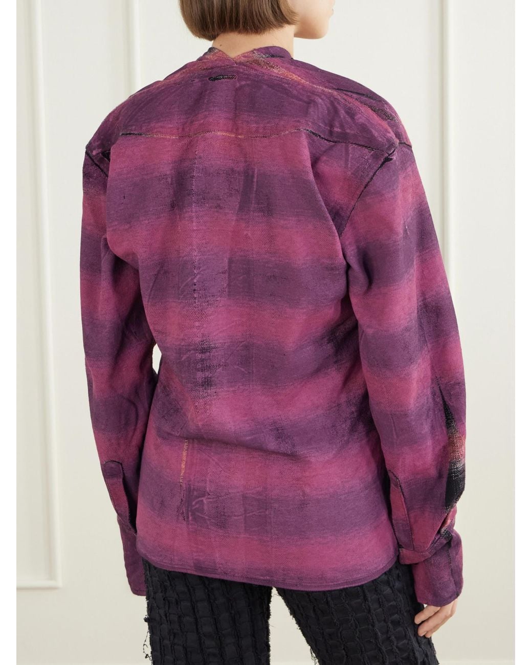 Haikure Purple Checked Cotton Shirt