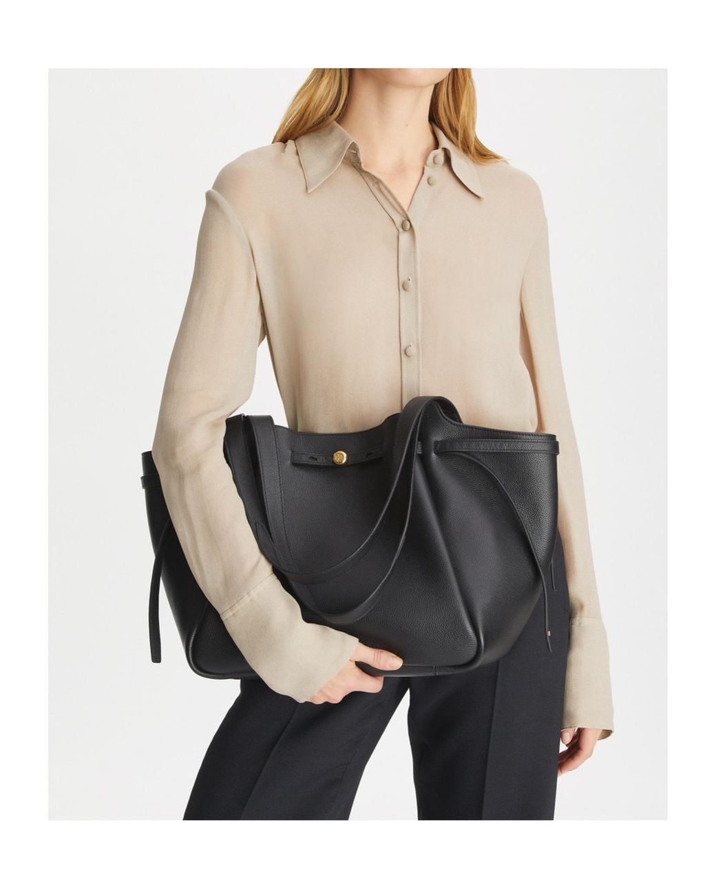 Tory Burch Black Romy Leather Tote
