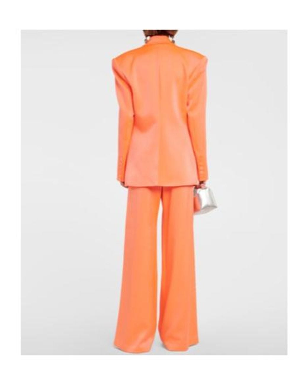 Alex Perry Orange Wells Crepe Satin Blazer