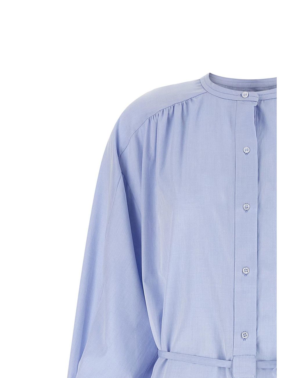 Loulou de Saison Blue Vitti Belted Shirt Dress
