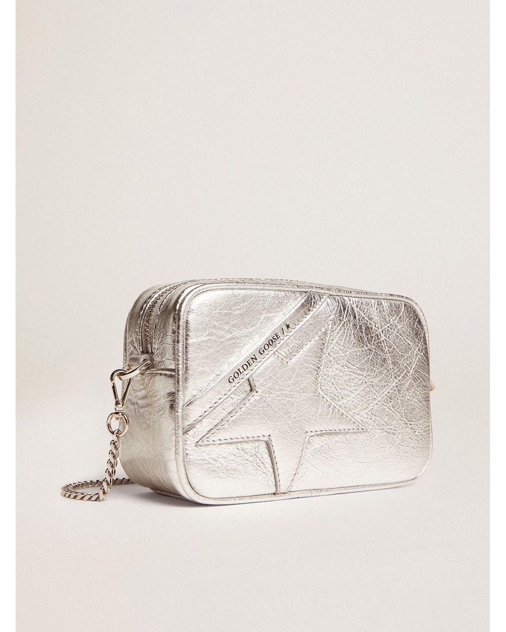 Golden Goose Deluxe Brand Natural Metallic Star Patch Crossbody Bag