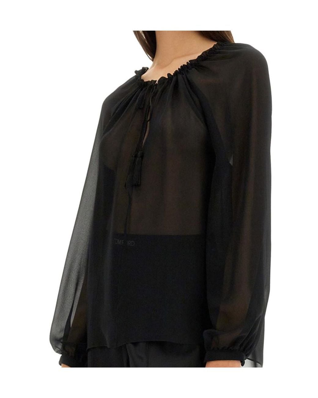 Tom Ford Black Gathered Top