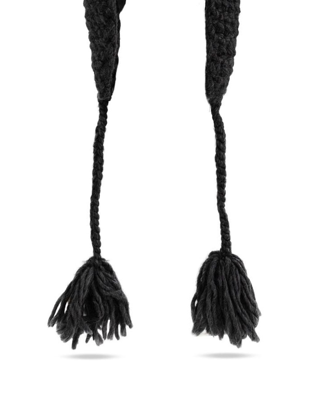 Etro Black Crochet Tassel Earflap Hat