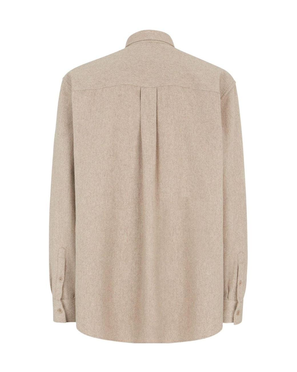 Fendi Natural Long Sleeved Buttoned Shirt for men