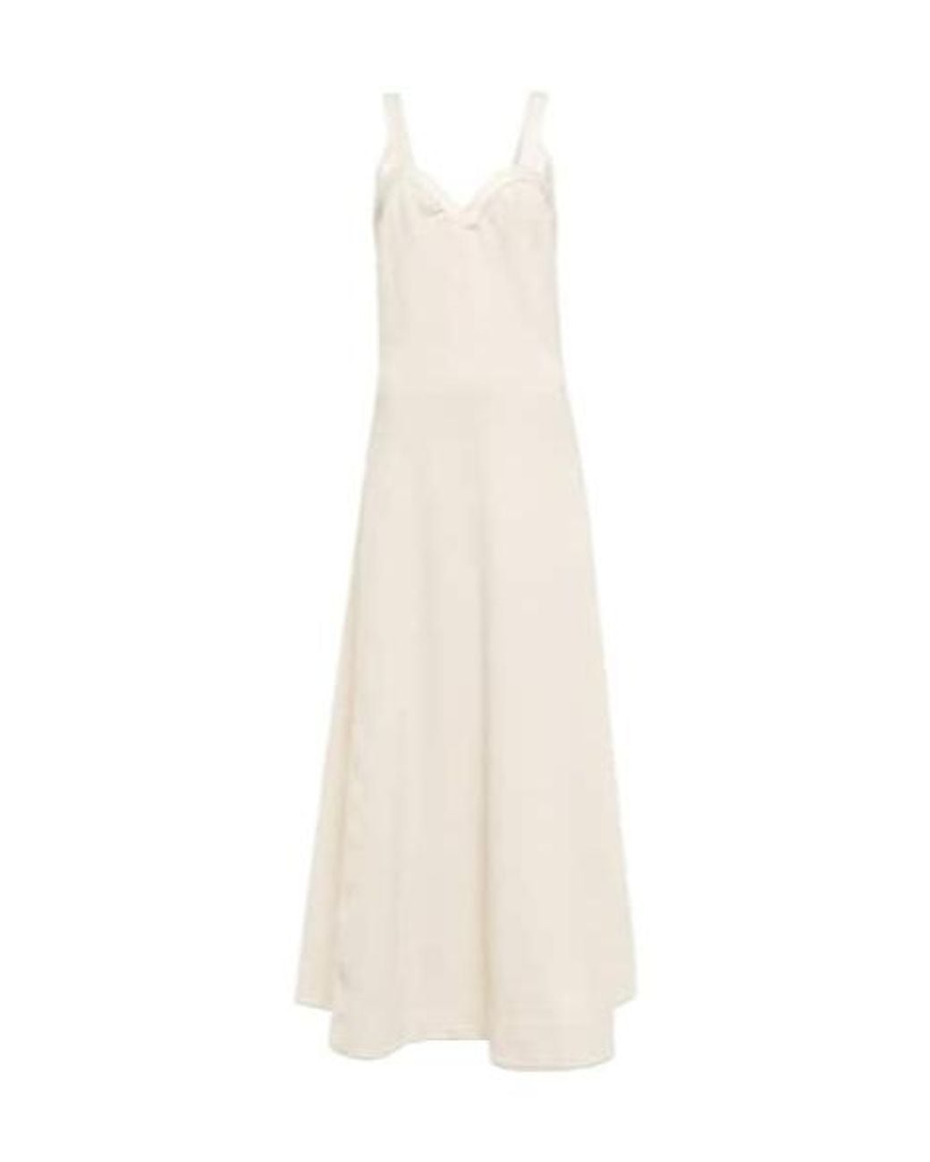 Jil Sander White Cotton-Blend Midi Dress