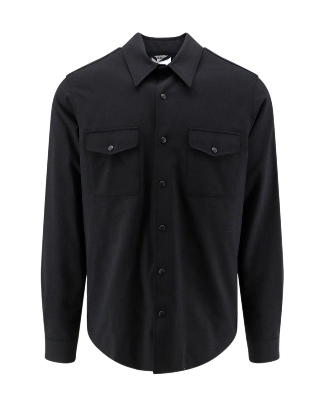 Aspesi Blue Snap-Front Utility Shirt for men