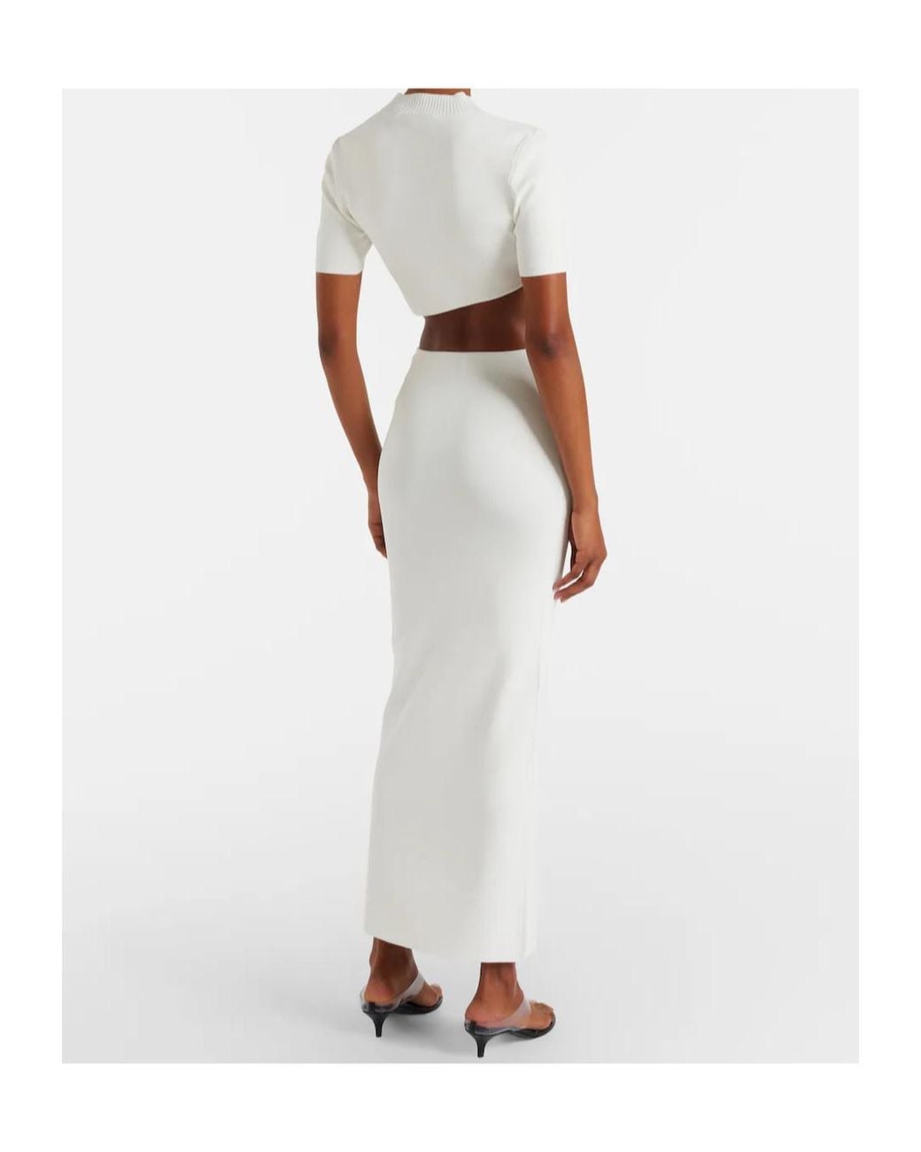 Christopher Esber White Maparadita Jersey Midi Skirt