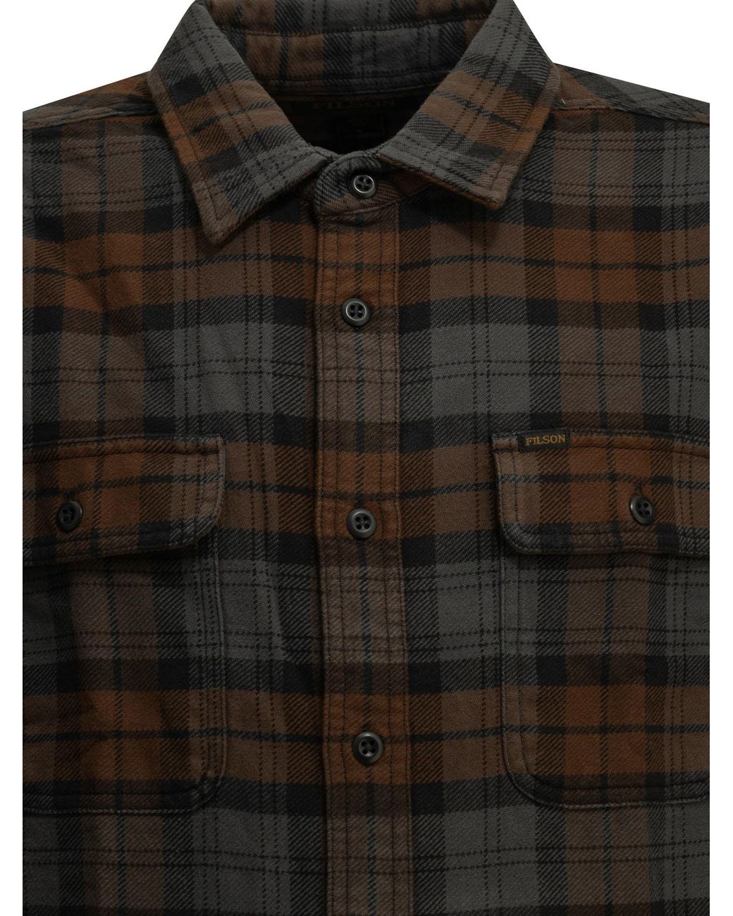 Filson Black Long-Sleeve Plaid Shirt for men