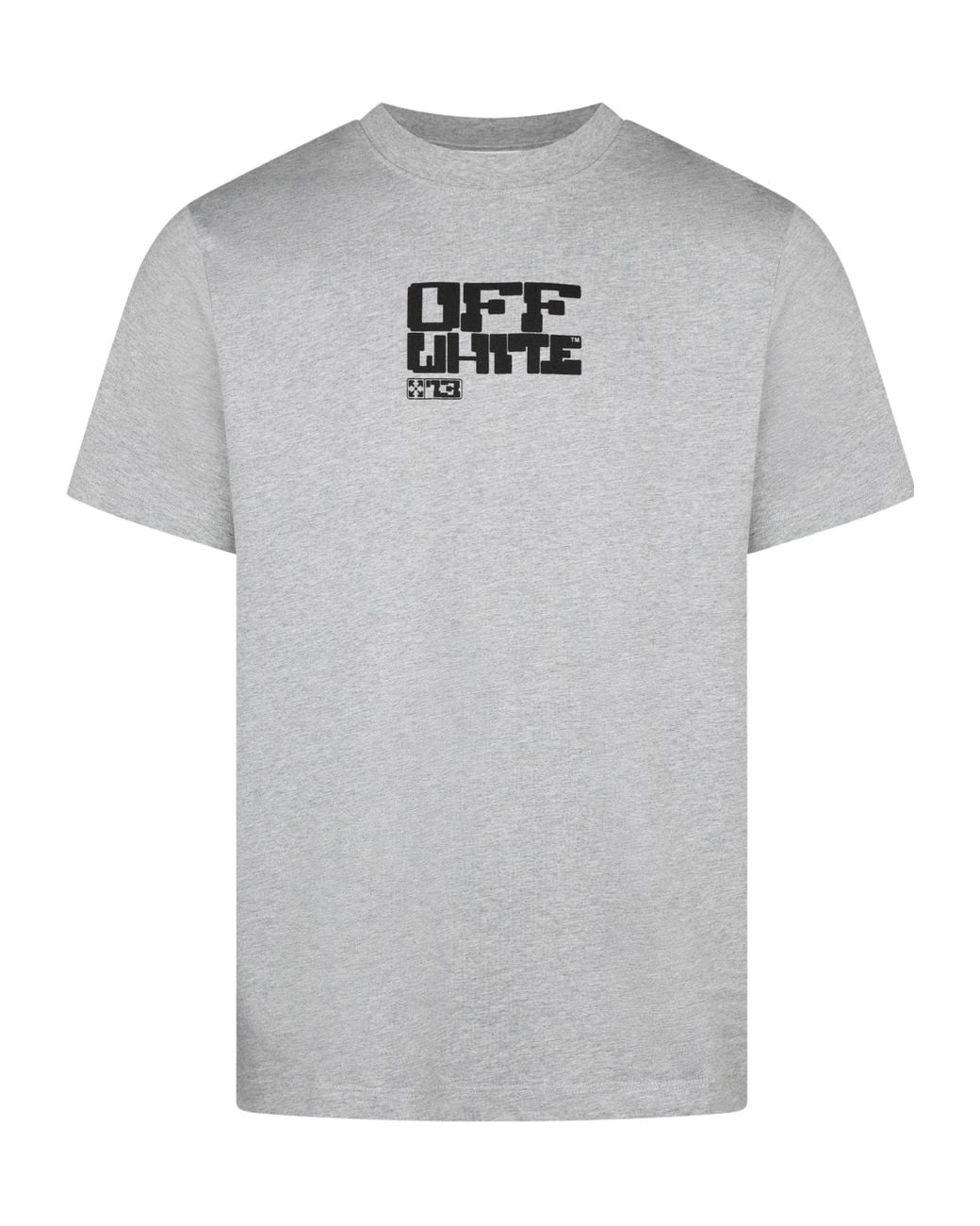 Off-White c/o Virgil Abloh Gray Round-Neck Short-Sleeved Shirt for men