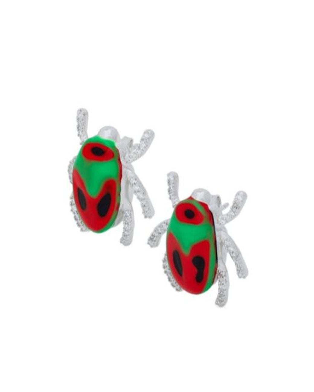 Loewe White Scarabeo Earrings