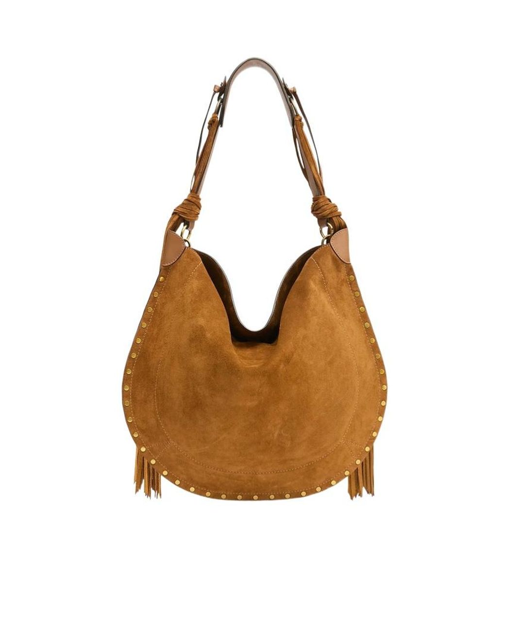 Isabel Marant Brown Oskan Fringed Soft Hobo Bag